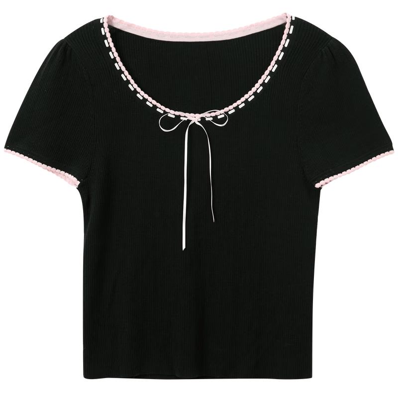 Lyocell Slim-Fit Bow-Knot Knit Top L
Lyocell Slim-Fit Bow-Knot Knit Top L
