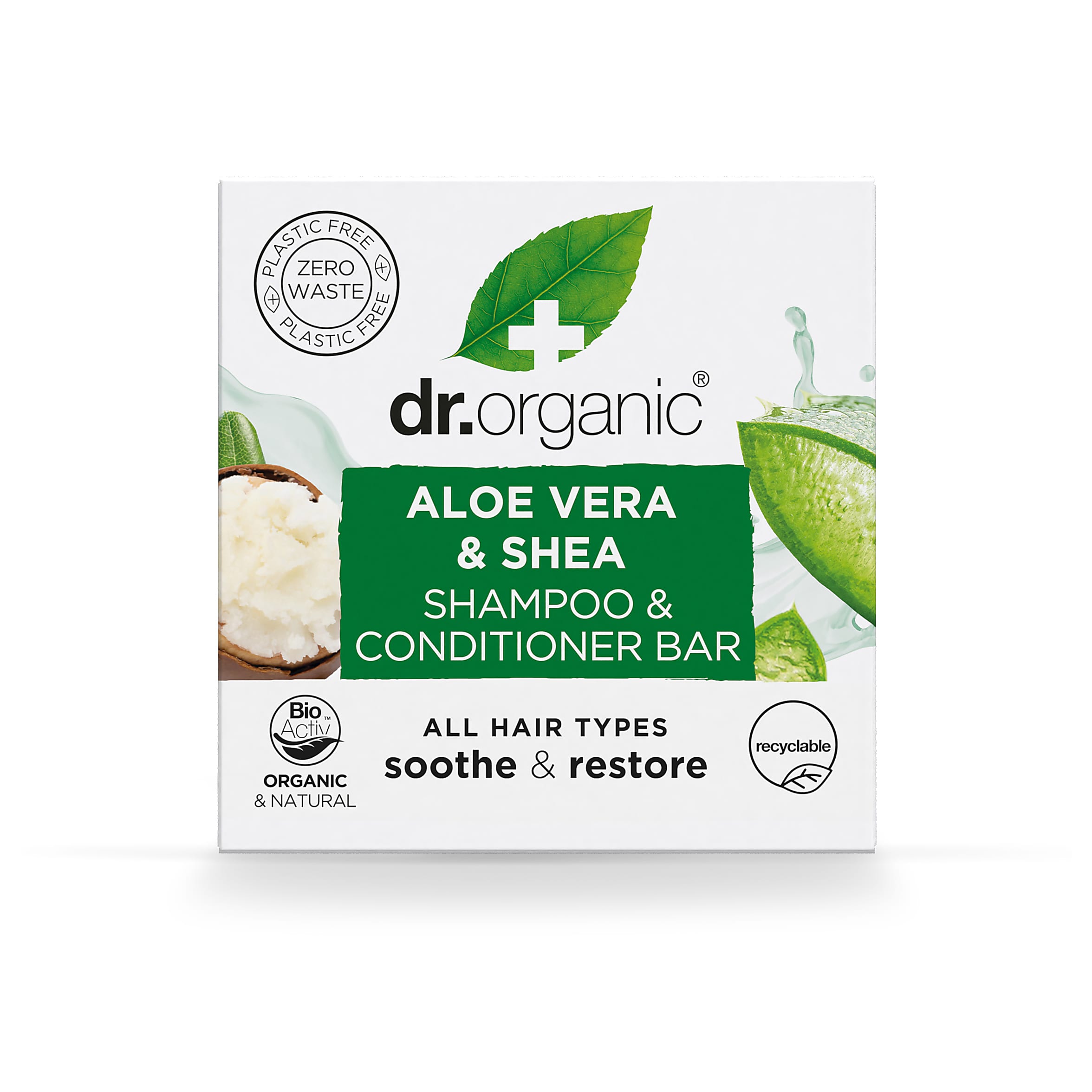 Solid shampoo and conditioner with aloe vera and shea butter Dr.Organic 75 g
Solid shampoo and conditioner with aloe vera and shea butter Dr.Organic 75 g