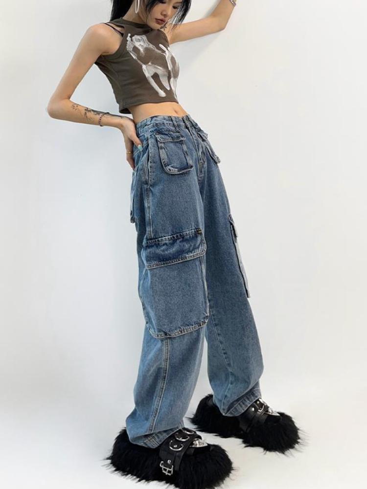 Джинсы High Street в американском стиле ретро, женские свободные прямые брюки с несколькими карманами, рабочая одежда, повседневные длинные брюки 3XL
Джинсы High Street в американском стиле ретро, женские свободные прямые брюки с несколькими карманами, рабочая одежда, повседневные длинные брюки 3XL