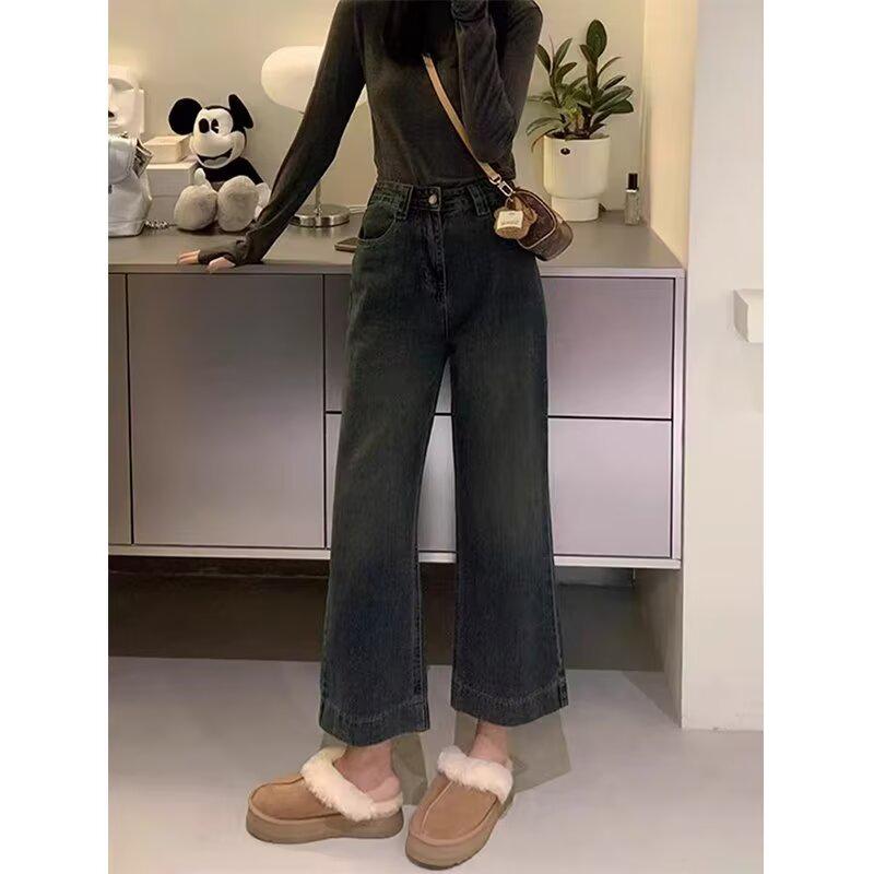 Женские джинсы с высокой талией, в стиле ретро, с прямыми штанинами - Утягивающие брюки больших размеров для осени/зимы M синий
Женские джинсы с высокой талией, в стиле ретро, с прямыми штанинами - Утягивающие брюки больших размеров для осени/зимы M синий