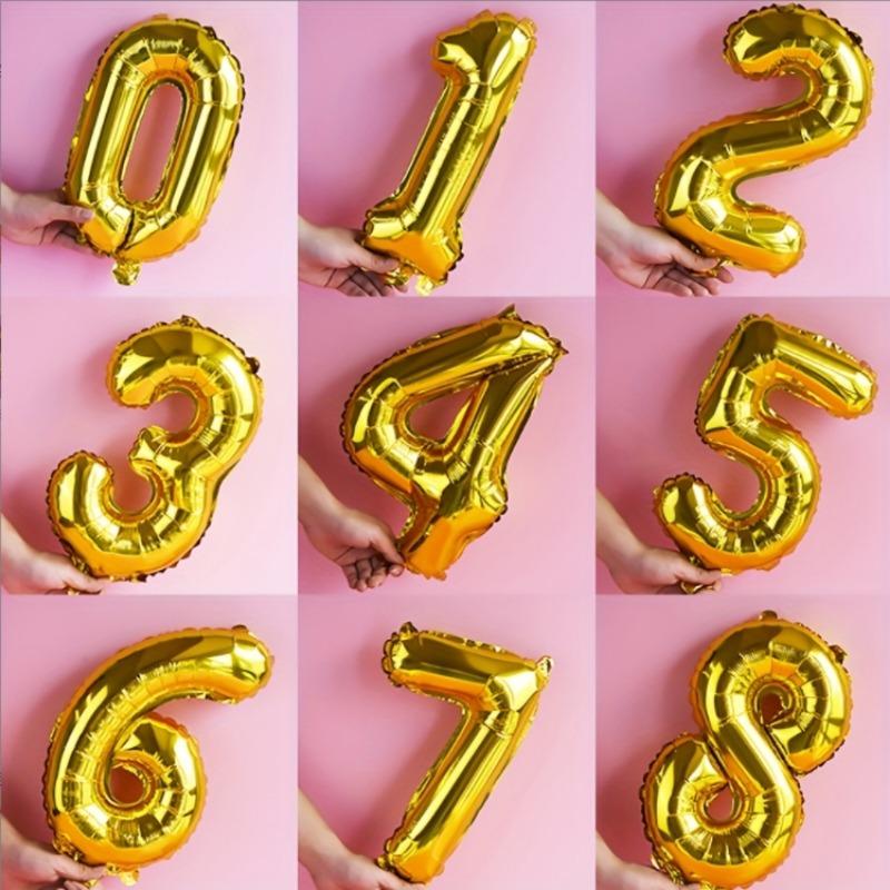 16-inch golden holiday aluminum film balloon: Number 0-9 set, 40.64cm/16incm, suitable for birthday parties and decoration
16-inch golden holiday aluminum film balloon: Number 0-9 set, 40.64cm/16incm, suitable for birthday parties and decoration