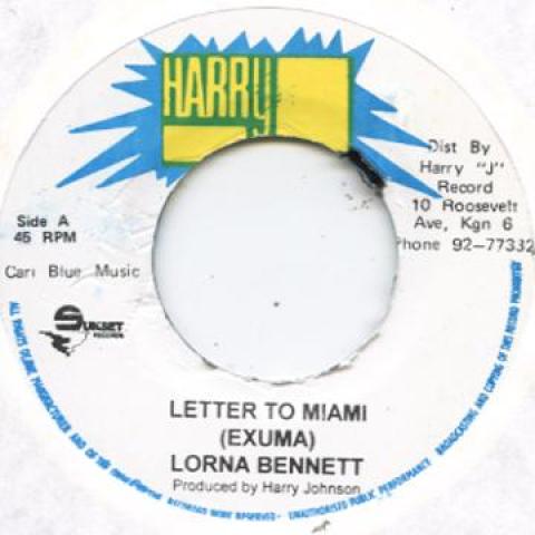 7inch Record LORNA BENNETT - Letter To Miami / (Part 2) none Harry J 1978 Jamaica Reggae, Ska & Dub
7inch Record LORNA BENNETT - Letter To Miami / (Part 2) none Harry J 1978 Jamaica Reggae, Ska & Dub
