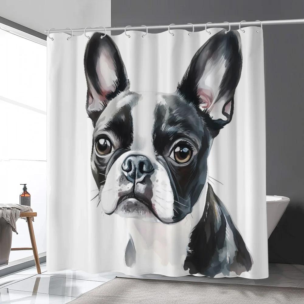 Dog Print Shower Curtain Black & White Artistic Design Polyester Washable With Hooks Stylish Bathroom Decor W60H190(CM)-1 Pcs
Dog Print Shower Curtain Black & White Artistic Design Polyester Washable With Hooks Stylish Bathroom Decor W60H190(CM)-1 Pcs