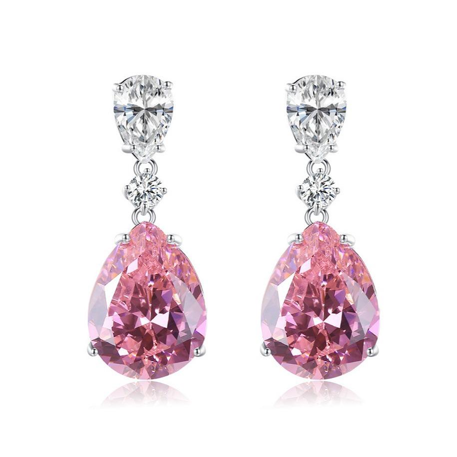 925 Sterling Copper Premium Compact Temperament Pink Water Drop Zircon Earrings Birthday Anniversary Party Gift
925 Sterling Copper Premium Compact Temperament Pink Water Drop Zircon Earrings Birthday Anniversary Party Gift