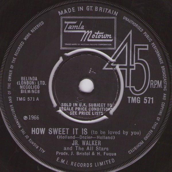 7inch Record JUNIOR WALKER & THE ALL STARS - How Sweet It Is (To Be Loved By You TMG571 Tamla Motown 1966 UK Soul/Funk Used
7inch Record JUNIOR WALKER & THE ALL STARS - How Sweet It Is (To Be Loved By You TMG571 Tamla Motown 1966 UK Soul/Funk Used