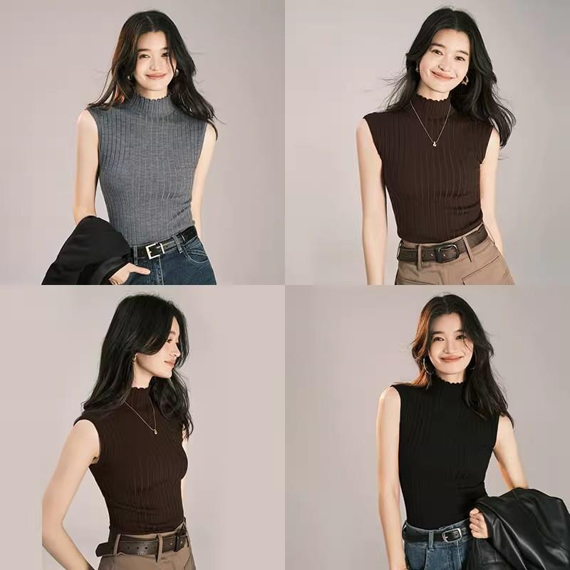 Women s Sleeveless Semi-High Neck Knitted Tank Top - Versatile Spring/Summer Base Layer One Size чорний
Women s Sleeveless Semi-High Neck Knitted Tank Top - Versatile Spring/Summer Base Layer One Size чорний