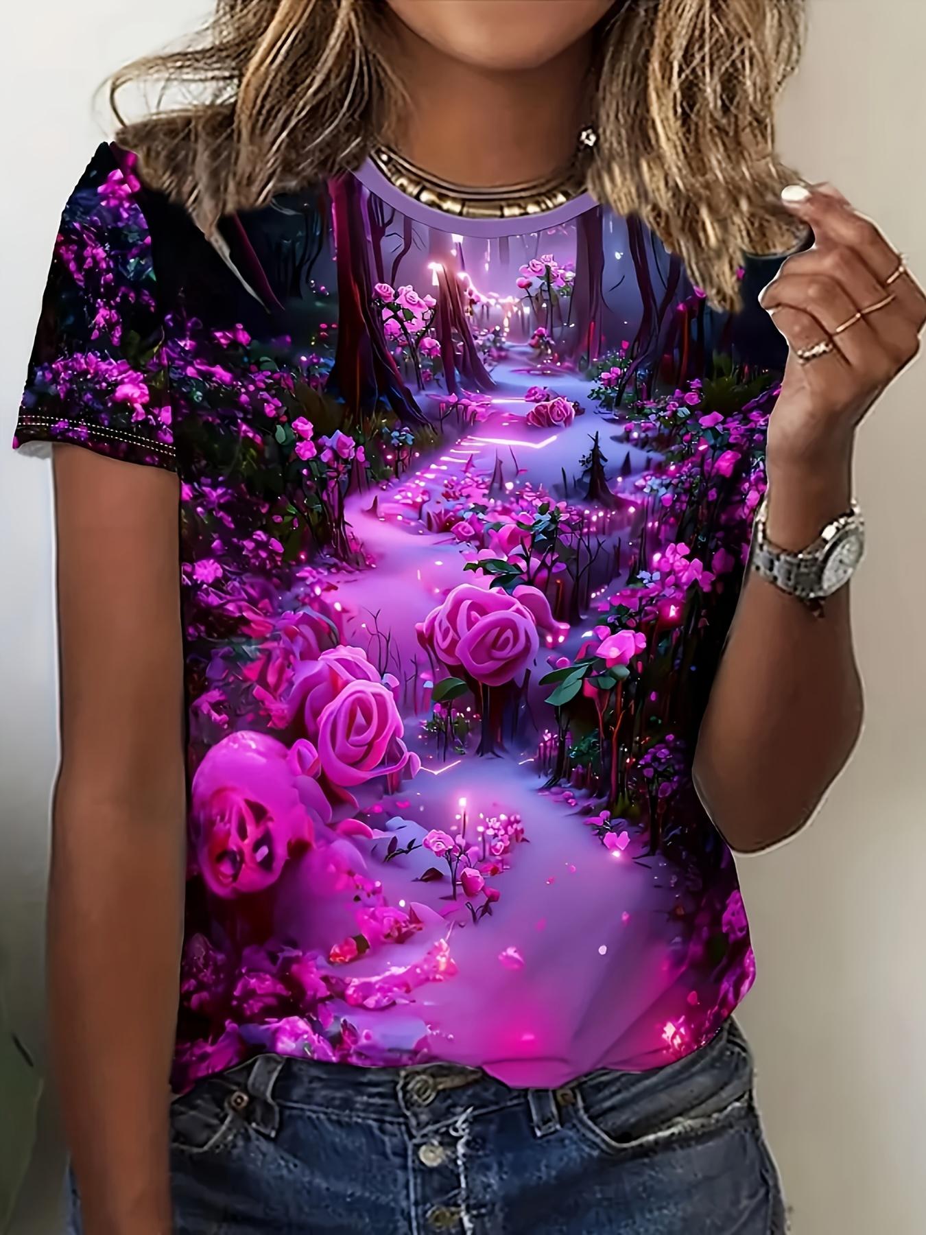 Women s T-shirt for Spring. Summer. and Autumn. Featuring Floral Print and Lively Short Sleeves 3XL дубильна кора
Women s T-shirt for Spring. Summer. and Autumn. Featuring Floral Print and Lively Short Sleeves 3XL дубильна кора