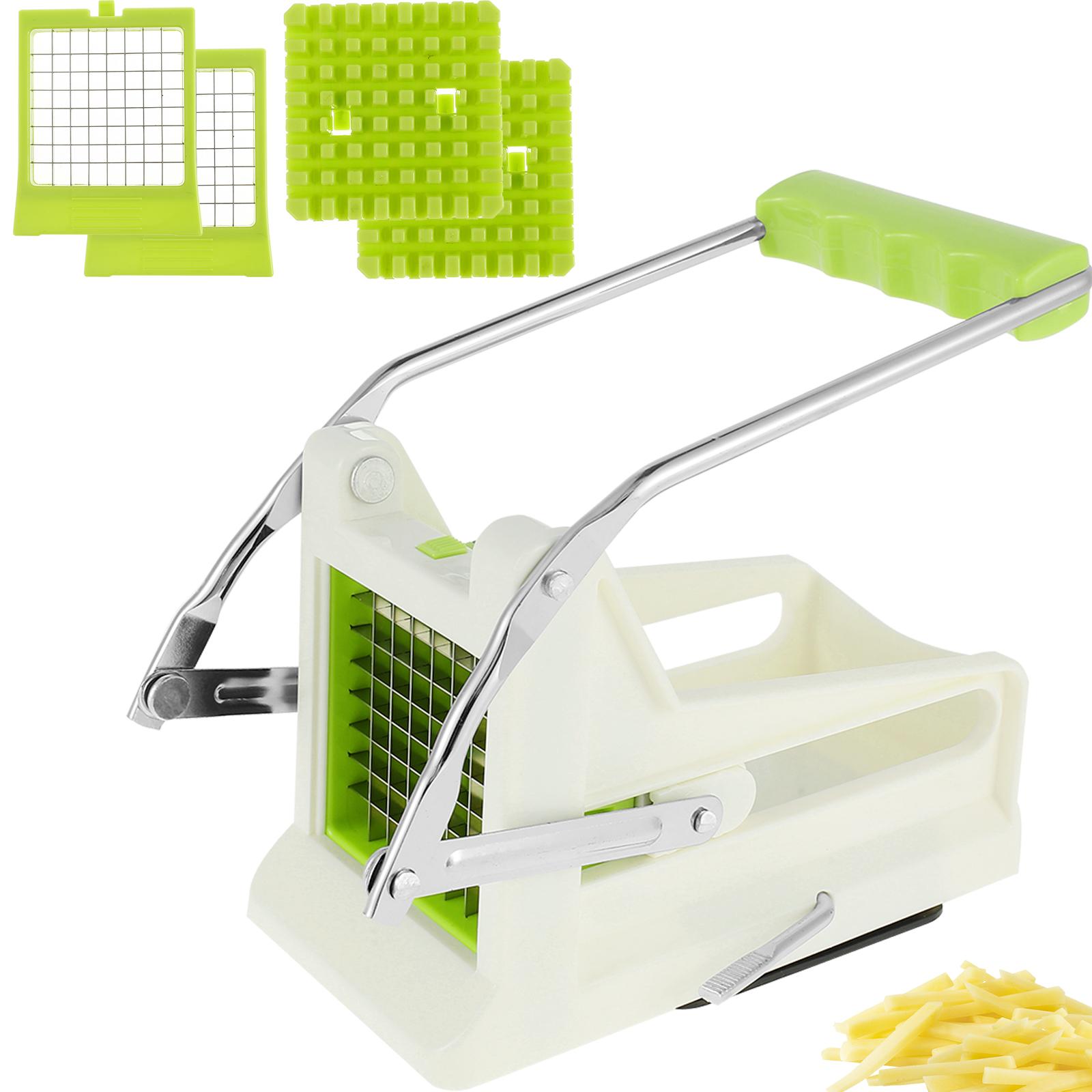 Резак для картофеля фри, картофелерезка, быстрая нарезка со сменными лезвиями, овощная нарезка для картофеля, моркови, огурцов зелёный