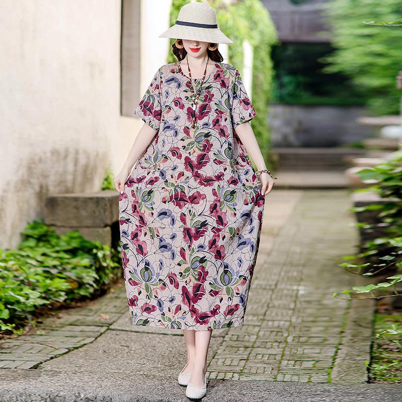 Elegant Floral Print Summer Dress for Middle-Aged Women, Plus Size, Loose Fit, Long Skirt Style (2026) 2XL (115-130 jin)
Elegant Floral Print Summer Dress for Middle-Aged Women, Plus Size, Loose Fit, Long Skirt Style (2026) 2XL (115-130 jin)