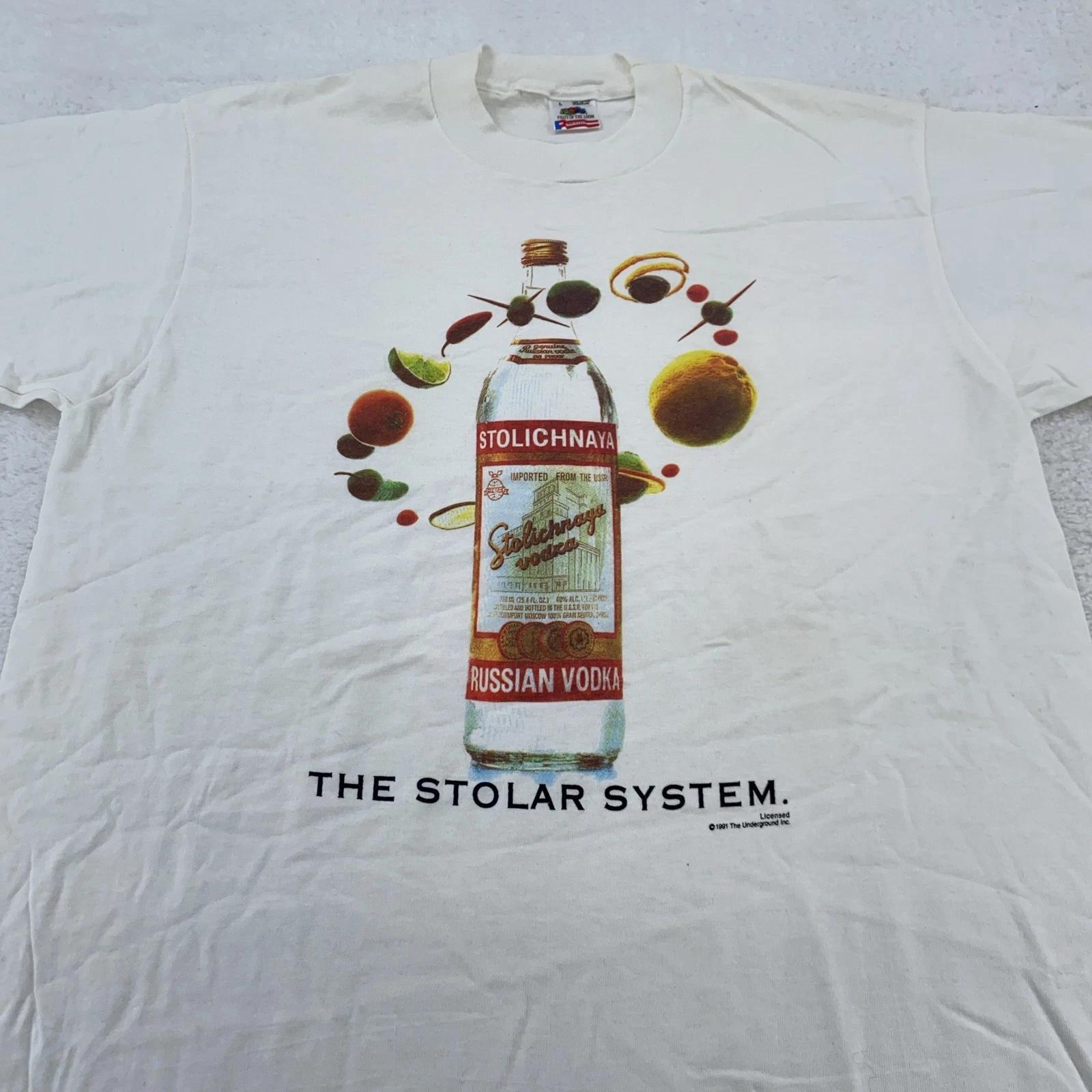 Vintage Stolichnaya Vodka Stolar System Shirt Large Stoli Alcohol Promo 90s S
Vintage Stolichnaya Vodka Stolar System Shirt Large Stoli Alcohol Promo 90s S