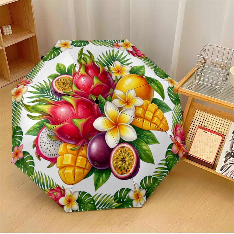 Tropical Fruit Floral Wreath Printed umbrella windproof folding umbrella portable sun and rain umbrella suitable for gifting
Tropical Fruit Floral Wreath Printed umbrella windproof folding umbrella portable sun and rain umbrella suitable for gifting