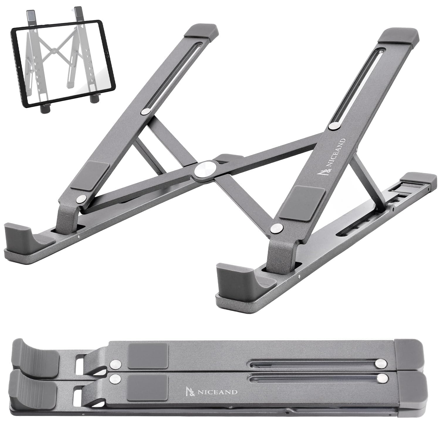 NICEAND Алюминиевая подставка для ноутбука с регулируемой высотой, сплав, складная, легкая, угол, NA-002 серый
NICEAND Алюминиевая подставка для ноутбука с регулируемой высотой, сплав, складная, легкая, угол, NA-002 серый