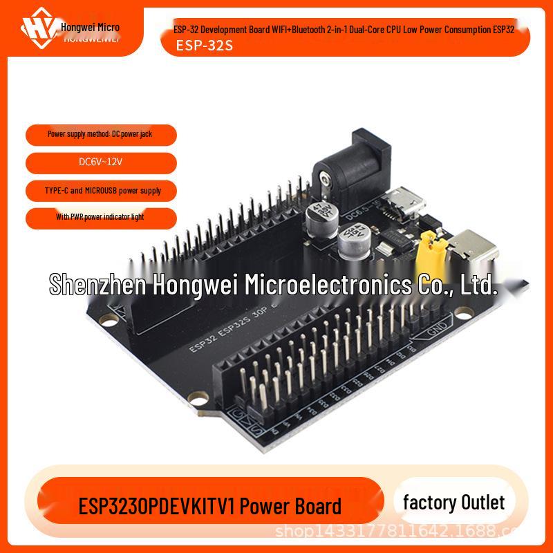 ESP32 Development Board with WiFi & Bluetooth, Dual-Core CPU, Low Power Consumption
ESP32 Development Board with WiFi & Bluetooth, Dual-Core CPU, Low Power Consumption