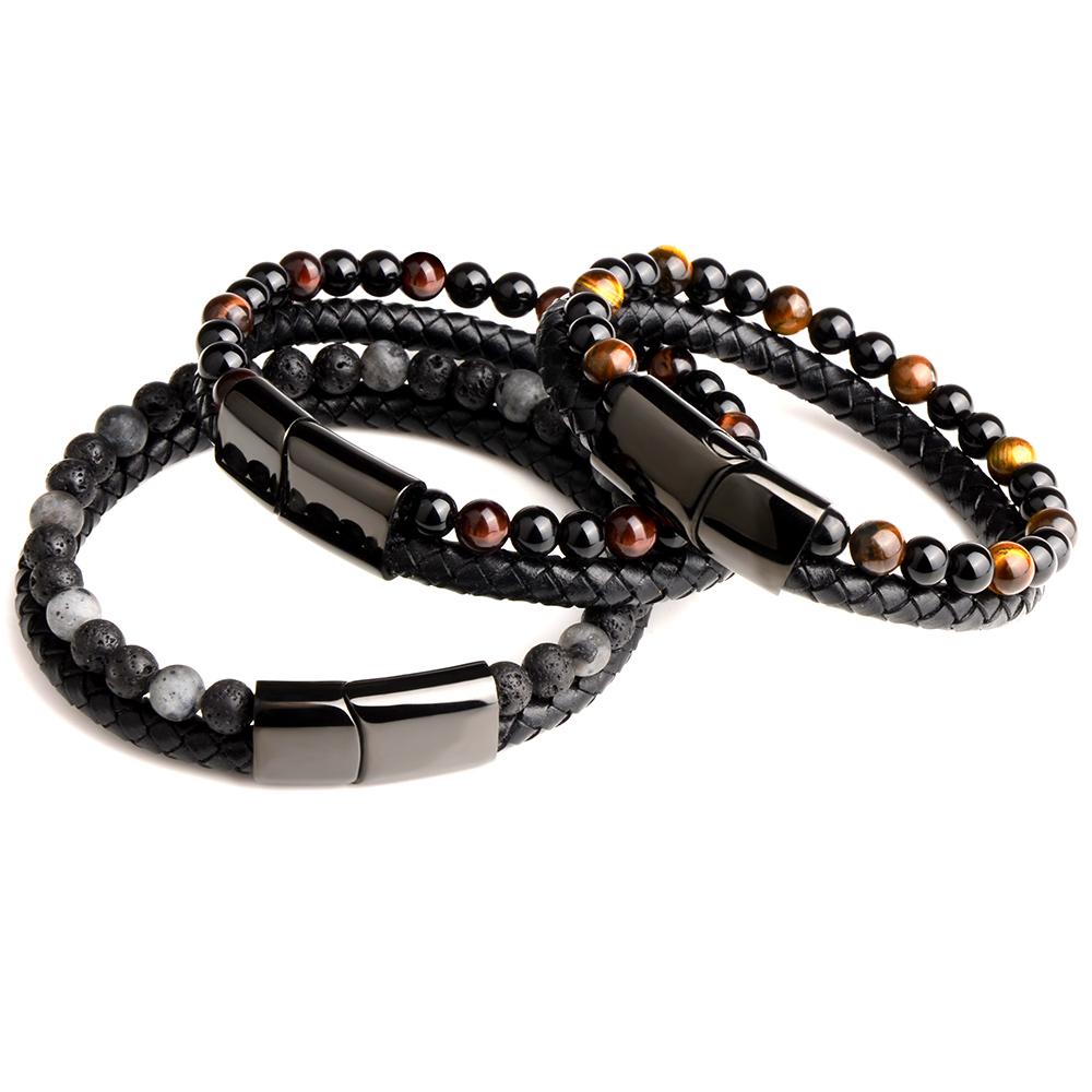 Chanfar Punk Tiger Eye Lava Мужчины Натуральный камень Бусина Застежка из нержавеющей стали Черная натуральная кожа 19CM лазурит
Chanfar Punk Tiger Eye Lava Мужчины Натуральный камень Бусина Застежка из нержавеющей стали Черная натуральная кожа 19CM лазурит