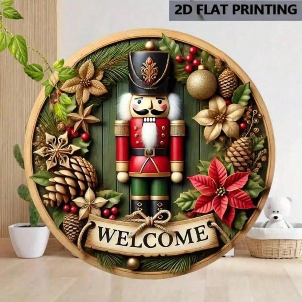 Vintage Metal Nutcracker Wall Sign Christmas Round Plaque Home Decor
Vintage Metal Nutcracker Wall Sign Christmas Round Plaque Home Decor