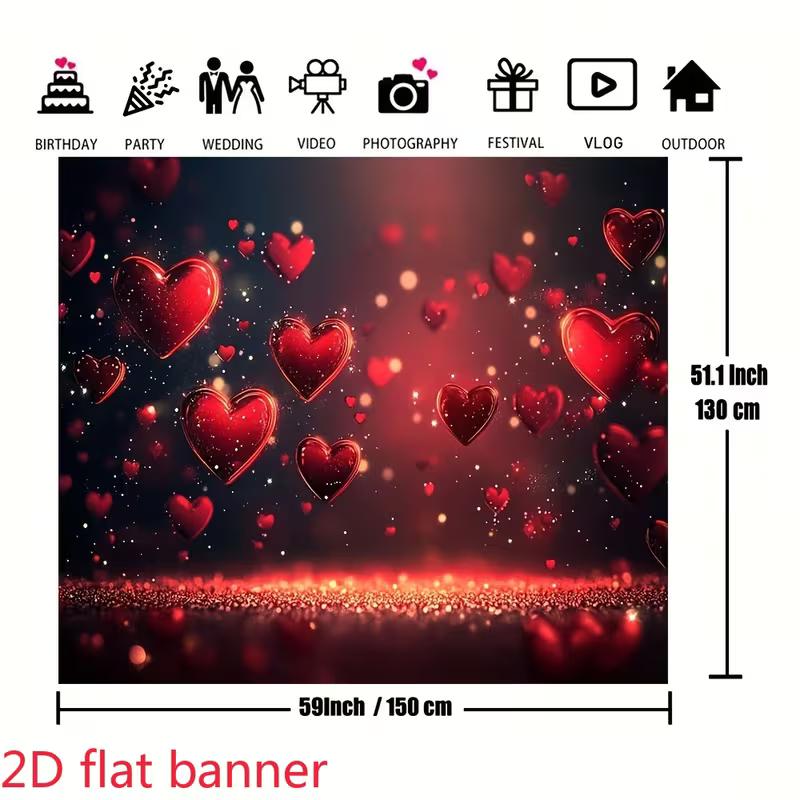 2D Sparkling Red Hearts Backdrop with Bokeh Lights for Valentine s Day and Love Theme Events 47.2x31.5inch/120*80cm
2D Sparkling Red Hearts Backdrop with Bokeh Lights for Valentine s Day and Love Theme Events 47.2x31.5inch/120*80cm