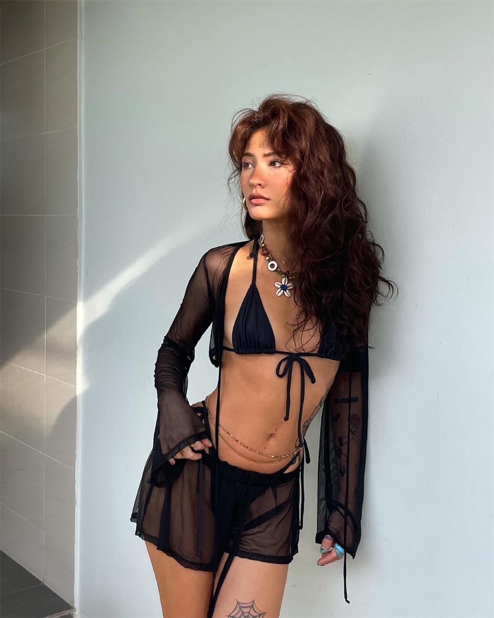 Сексуальный комплект бикини в готическом стиле Таиланда из 4 предметов с накидкой с длинными рукавами M чёрный
Сексуальный комплект бикини в готическом стиле Таиланда из 4 предметов с накидкой с длинными рукавами M чёрный