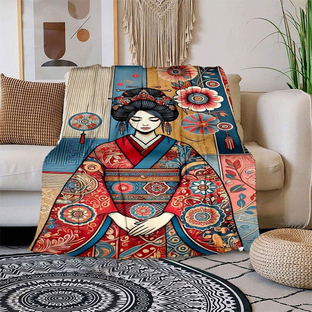 Japanese Geisha Kimono with Floral Patterns Blanket Flannel Throw Blanket for Sofa, Bed, Travel, Camping, Office, Couch, Chair, And Bed Gif 150x180cm
Japanese Geisha Kimono with Floral Patterns Blanket Flannel Throw Blanket for Sofa, Bed, Travel, Camping, Office, Couch, Chair, And Bed Gif 150x180cm