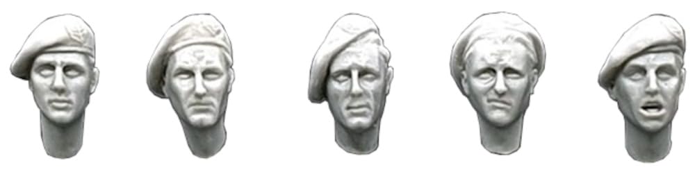 Production WW2 British SAS beret head European front 5 types set plastic model parts ARPAH35018 A.R.T.O. 1/35 (person)
Production WW2 British SAS beret head European front 5 types set plastic model parts ARPAH35018 A.R.T.O. 1/35 (person)