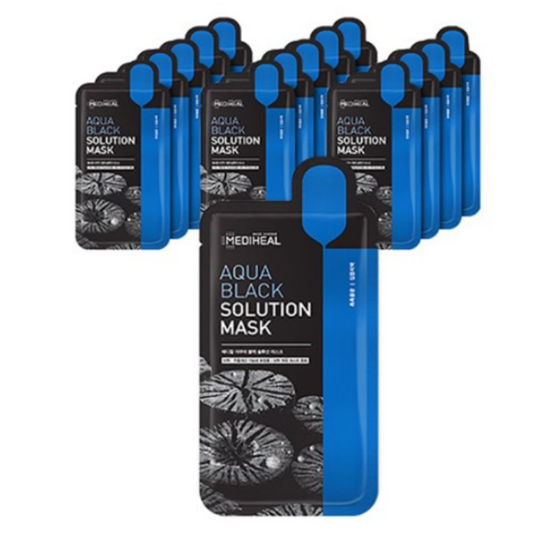 MEDIHEAL Aqua Black Solution Mask (15 Sheets) - Hydrating & Brightening Care
MEDIHEAL Aqua Black Solution Mask (15 Sheets) - Hydrating & Brightening Care