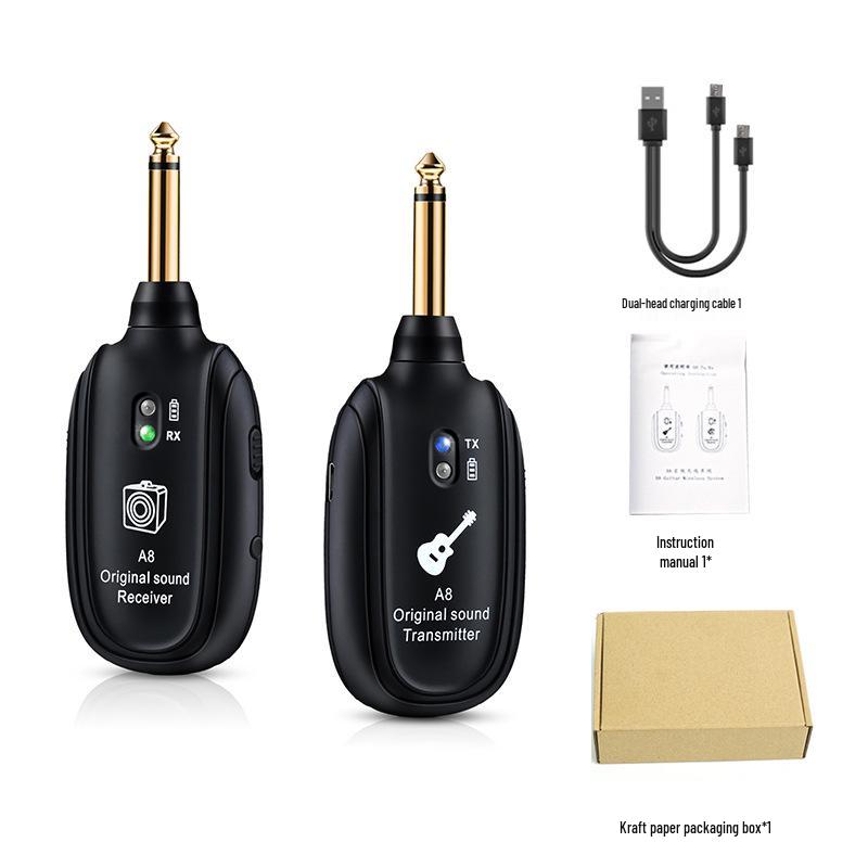 A8 Guitar Wireless Transmitter & Receiver for Electric Guitar/Bass Audio
A8 Guitar Wireless Transmitter & Receiver for Electric Guitar/Bass Audio