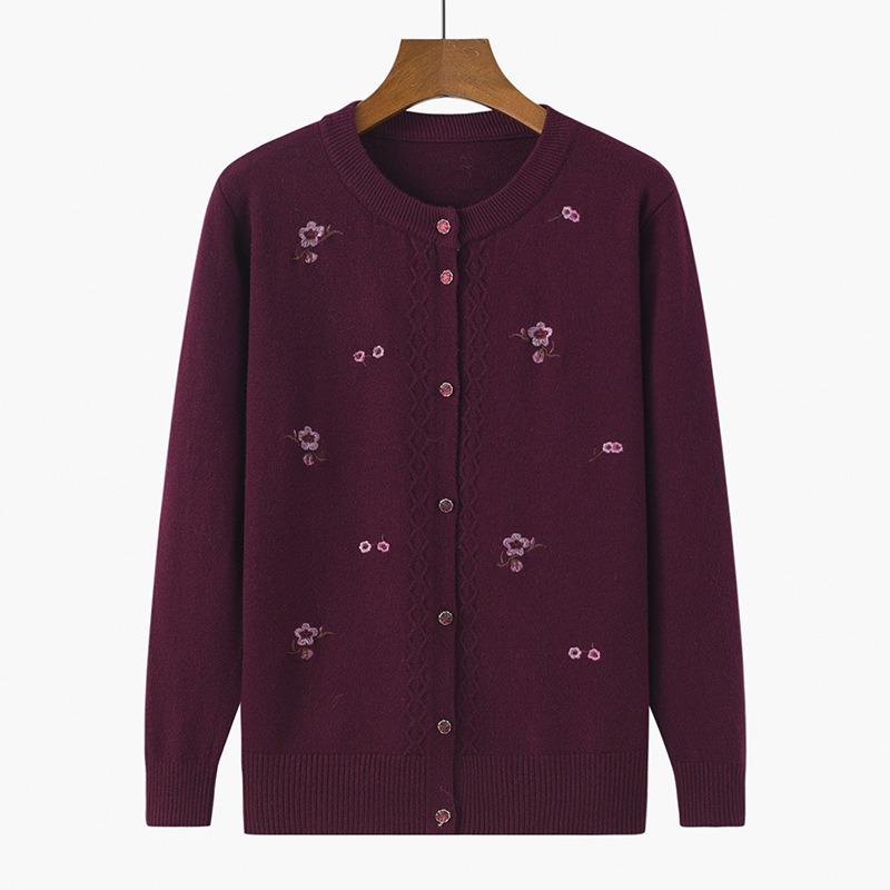 Middle-aged Round Neck Embroidered Cardigan Middle-aged and Elderly Women s Buttoned Sweater Tops New Autumn Styles 2XL
Middle-aged Round Neck Embroidered Cardigan Middle-aged and Elderly Women s Buttoned Sweater Tops New Autumn Styles 2XL