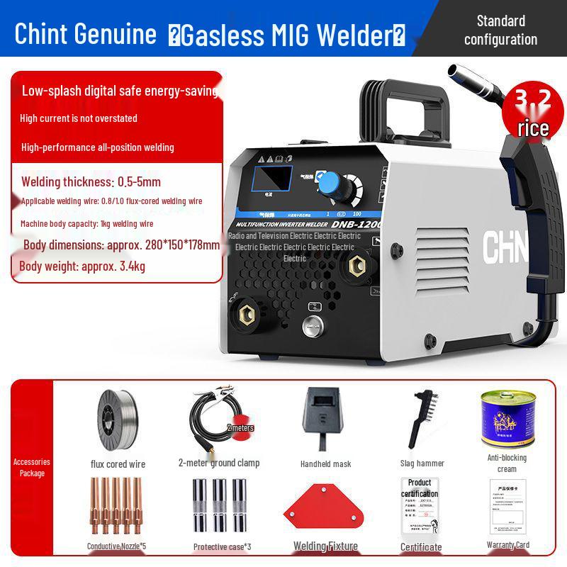 Zhengtai DNB-1200 Gasless MIG Welder, 220V CO2 Shielded Electric Welder for Home.
Zhengtai DNB-1200 Gasless MIG Welder, 220V CO2 Shielded Electric Welder for Home.