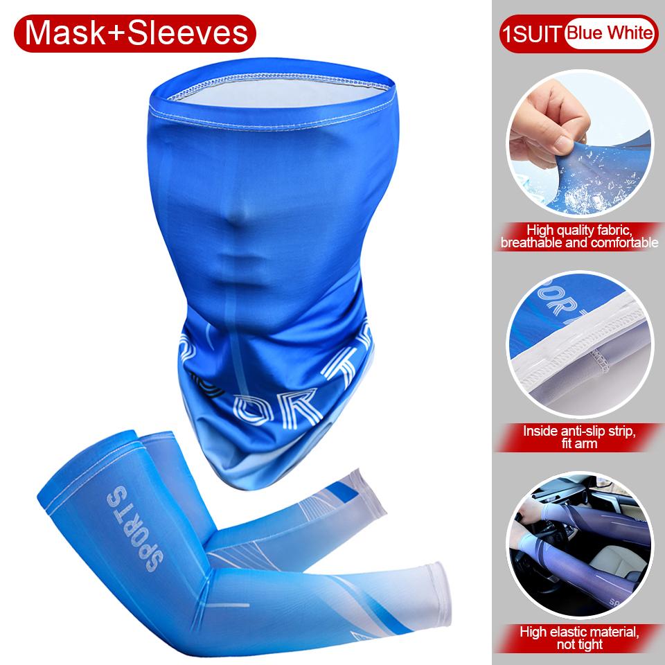 2Pcs Set Summer Ice Silk Cycling Arm Sleeves Breathable Bandana Mask Combination Suit Elastic Cold UV Sun Protection
2Pcs Set Summer Ice Silk Cycling Arm Sleeves Breathable Bandana Mask Combination Suit Elastic Cold UV Sun Protection