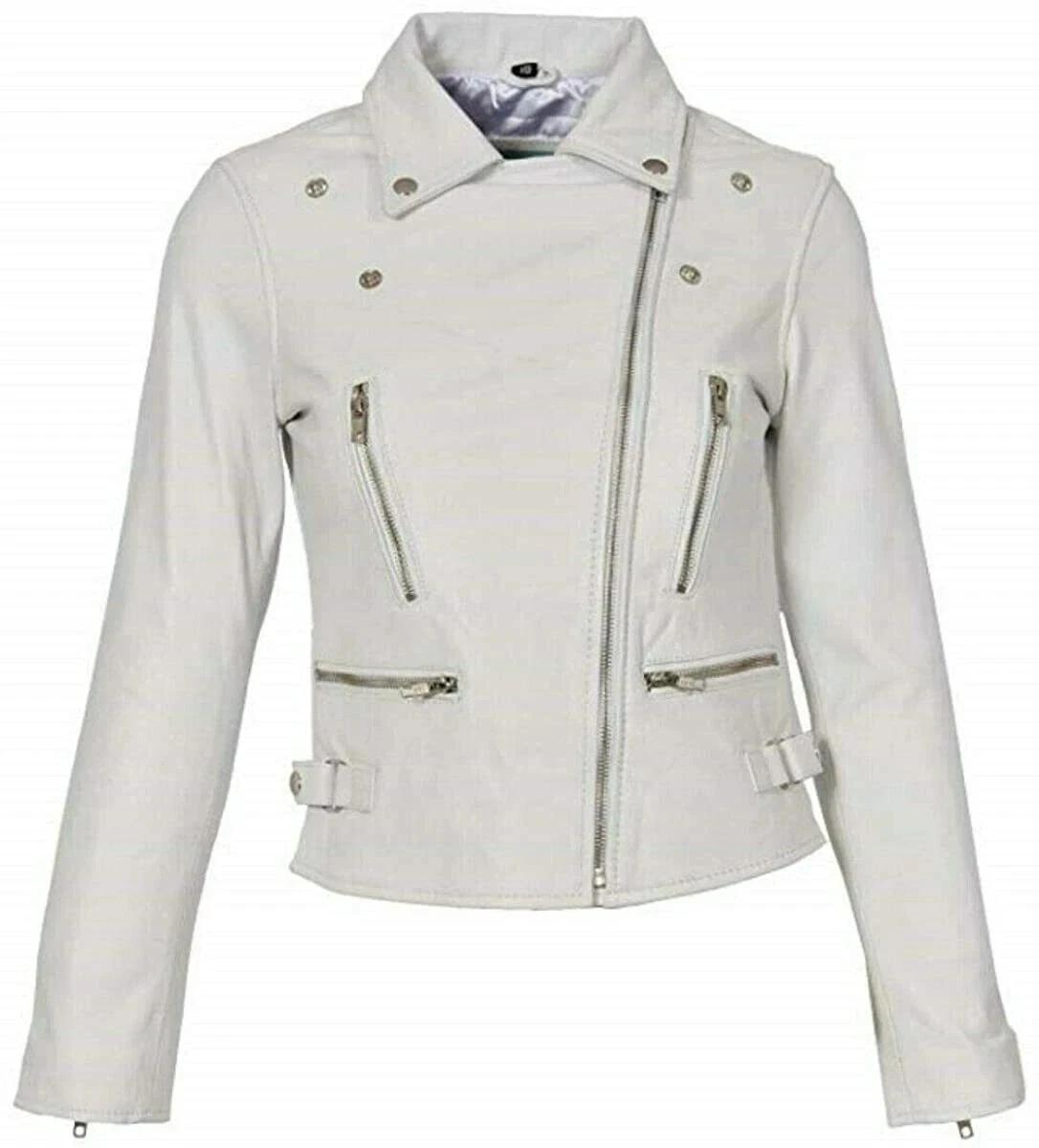 New Women Jacket White Leather Lambskin Handmade Casual Biker Stylish Wear Soft Fit 3XL білий
New Women Jacket White Leather Lambskin Handmade Casual Biker Stylish Wear Soft Fit 3XL білий