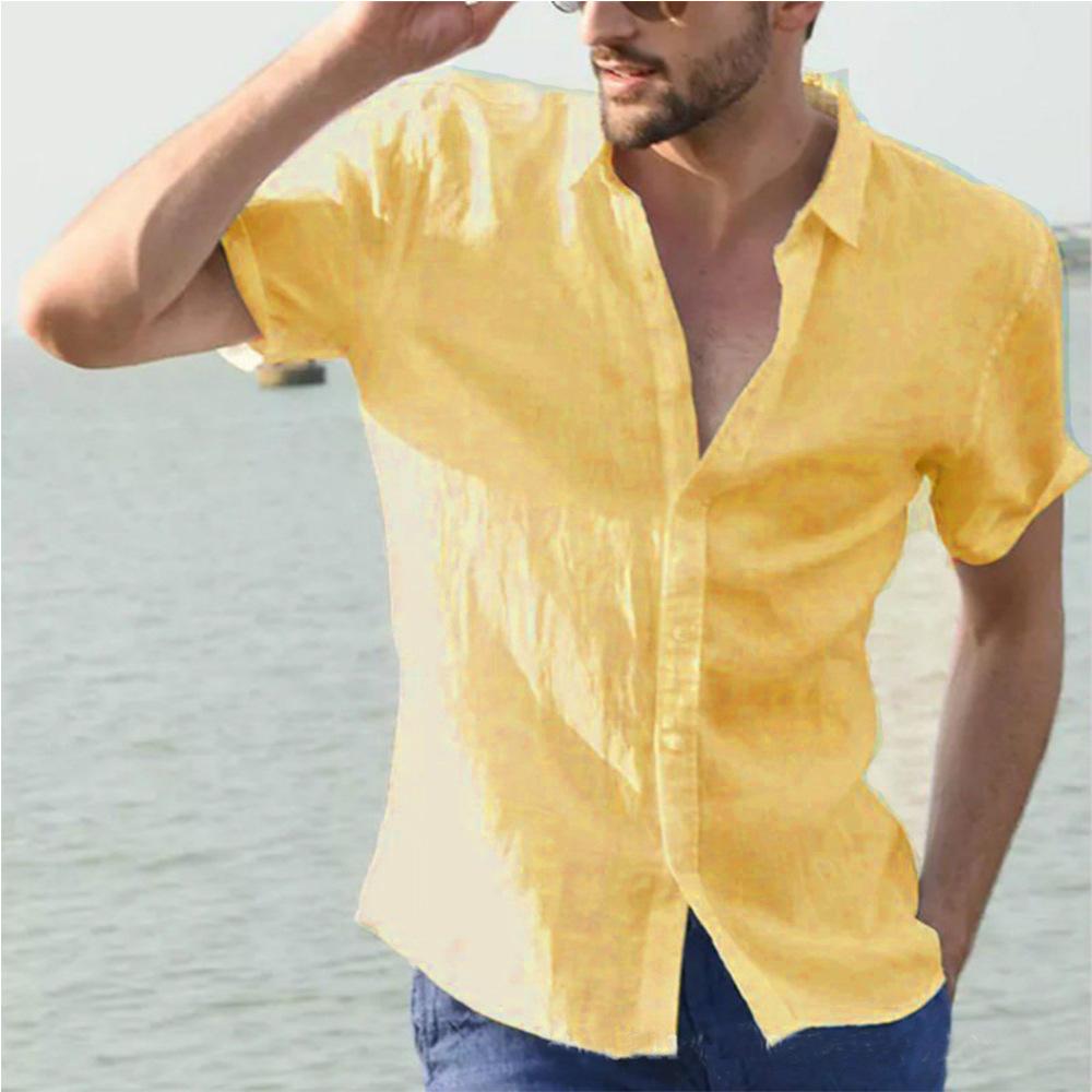 Summer New Men S Cotton And Linen Solid Color Cardigan Loose Short-Sleeved Simple Casual Shirt XXXL жовтий
Summer New Men S Cotton And Linen Solid Color Cardigan Loose Short-Sleeved Simple Casual Shirt XXXL жовтий