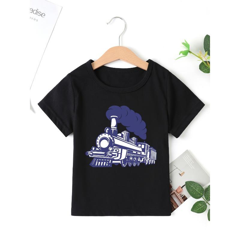 European sizes Retro Train Print Boys Creative T-shirt, Casual Lightweight Comfy Short Sleeve Tee Tops, Kids Clothings For Summer 164cm чорний
European sizes Retro Train Print Boys Creative T-shirt, Casual Lightweight Comfy Short Sleeve Tee Tops, Kids Clothings For Summer 164cm чорний
