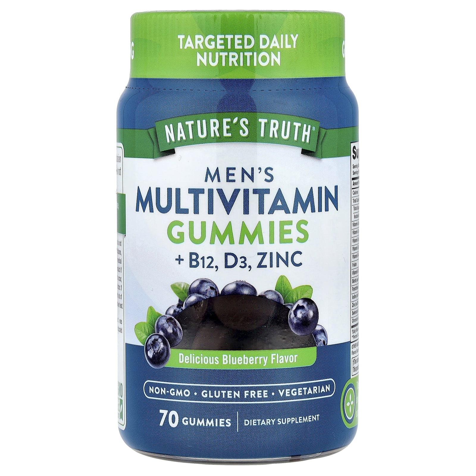 Nature S Truth, Men s Multivitamin Gummies + B12, D3, Zinc, Delicious Blueberries, 70 Gummies
Nature S Truth, Men s Multivitamin Gummies + B12, D3, Zinc, Delicious Blueberries, 70 Gummies