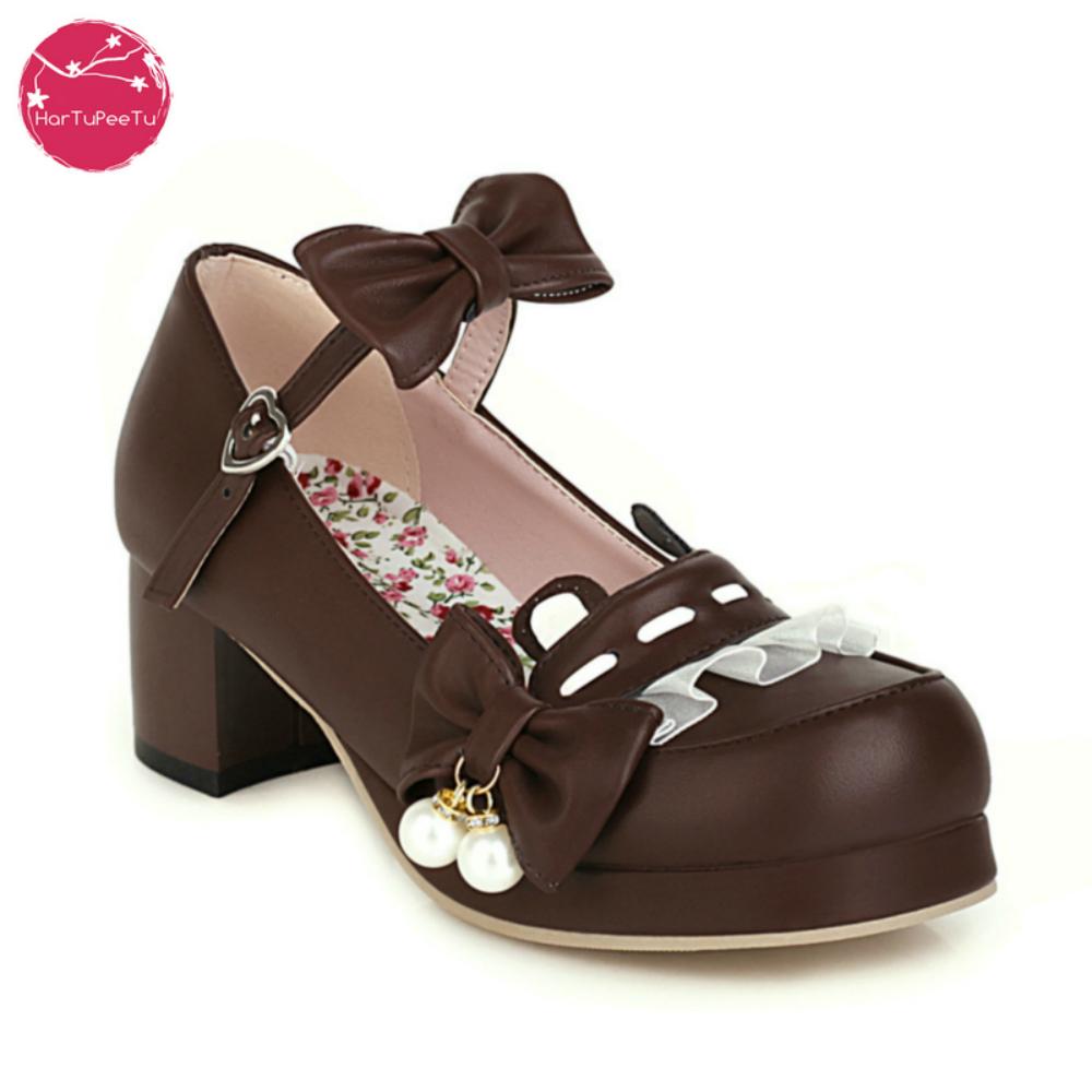 Japanese Style Sweet Bow Lace Princess Lolita Shoes Lace-up Med Heel Buckle Strap Thick Platform Pumps with Cute Ears Pearl 2021 35 коричневий
Japanese Style Sweet Bow Lace Princess Lolita Shoes Lace-up Med Heel Buckle Strap Thick Platform Pumps with Cute Ears Pearl 2021 35 коричневий