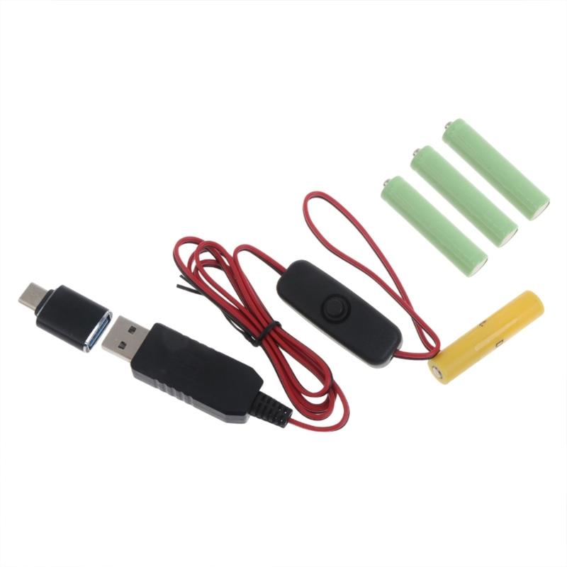 Устранитель батарей AAA 2 м USB Type C Кабель питания Замена батарей AAA для Электрической игрушки Фонарика Часов 1
Устранитель батарей AAA 2 м USB Type C Кабель питания Замена батарей AAA для Электрической игрушки Фонарика Часов 1