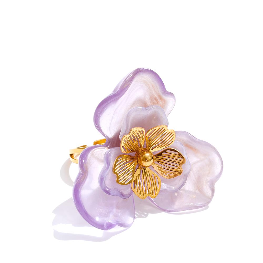Yhpup Hot Style Stainless Steel Resin Flower Adjustable Finger Ring Rust Proof Exquisite Purple White Amber Pink Color Jewelry resizable
Yhpup Hot Style Stainless Steel Resin Flower Adjustable Finger Ring Rust Proof Exquisite Purple White Amber Pink Color Jewelry resizable