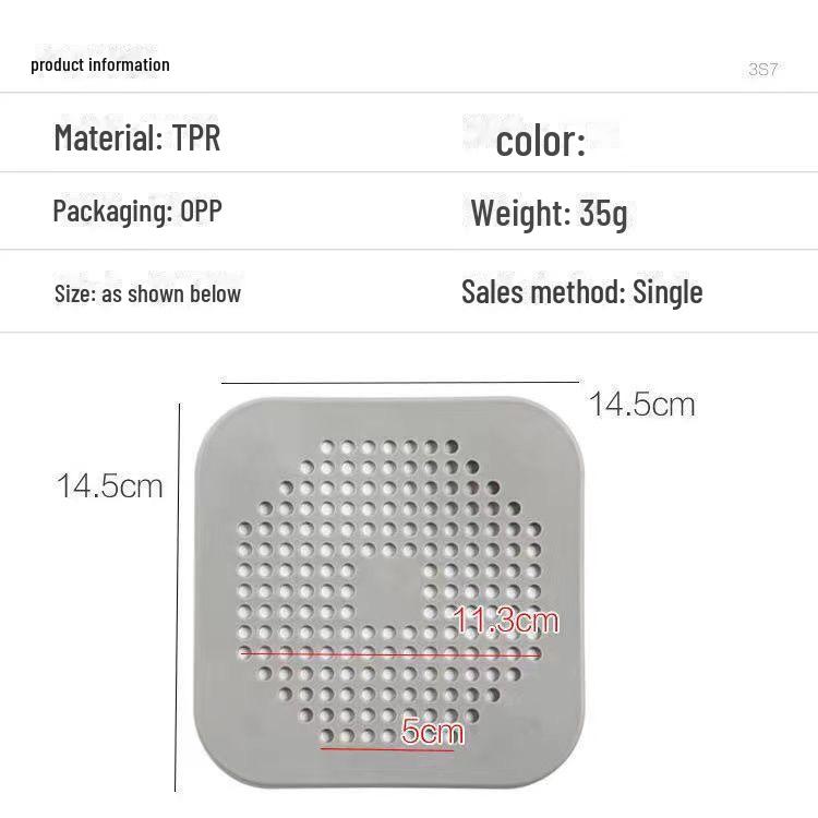 Силиконовый ловушка для волос для сливов на кухне, в ванной и туалете серый
Силиконовый ловушка для волос для сливов на кухне, в ванной и туалете серый