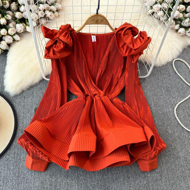 Ruffles Spring/Summer Niche Style Three-Dimensional Petals Waist-Tied Shirt Orange
Ruffles Spring/Summer Niche Style Three-Dimensional Petals Waist-Tied Shirt Orange