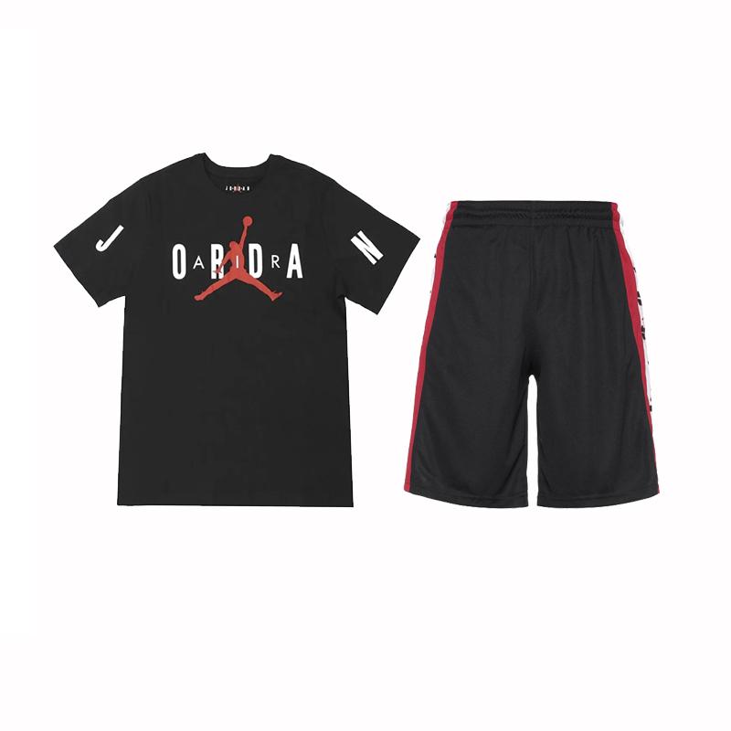 Jordan Loose Breathable Round Neck Pullover Short Sleeve T-Shirt And Basketball Lace-Up Shorts Casual Sports Set Men sets Black DV1446-010+CJ9674-010 M
Jordan Loose Breathable Round Neck Pullover Short Sleeve T-Shirt And Basketball Lace-Up Shorts Casual Sports Set Men sets Black DV1446-010+CJ9674-010 M