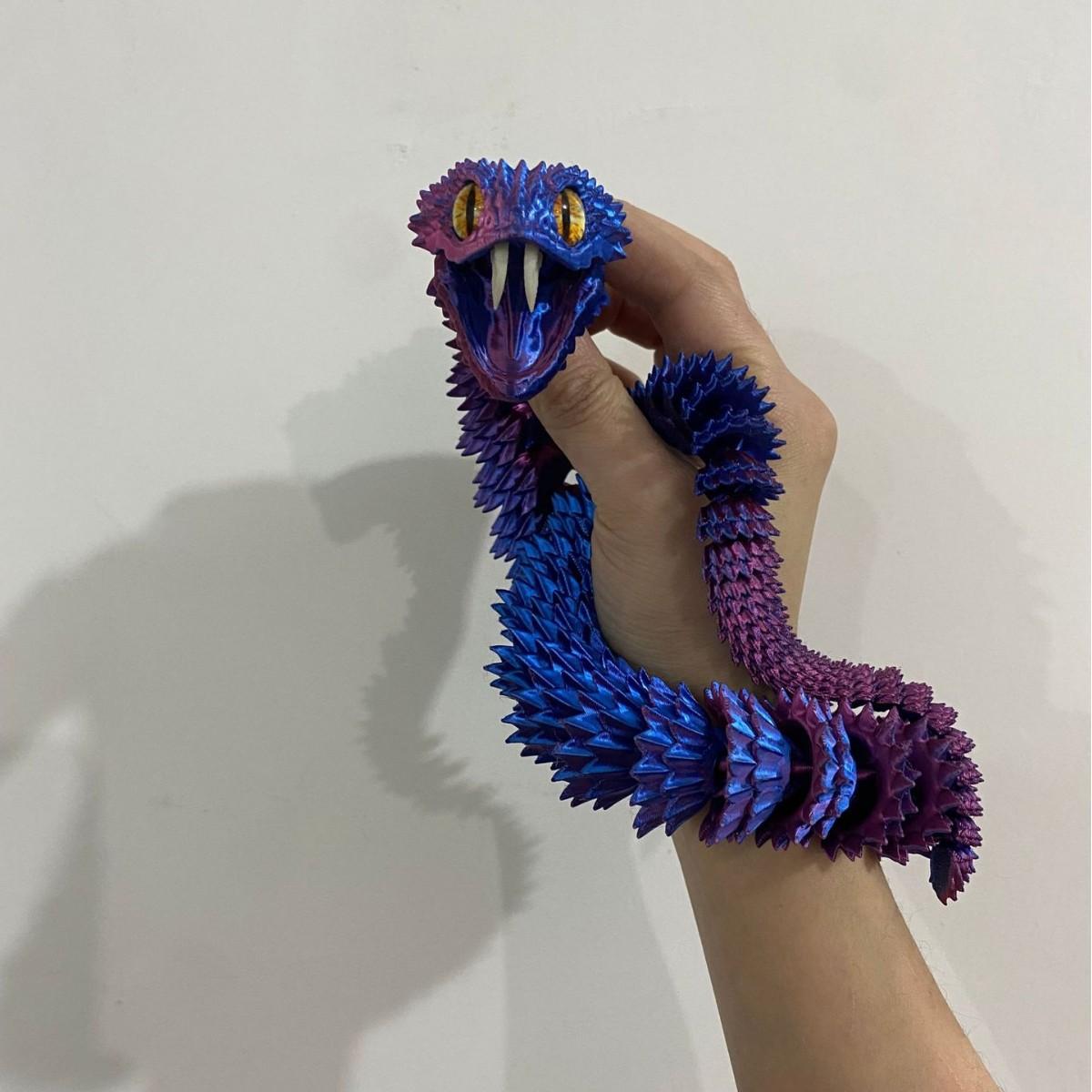 Retractable Teeth 3D Printed Articulated Snake Gradient Figurine 3D Printed Snake Home Decor Red Blue
Retractable Teeth 3D Printed Articulated Snake Gradient Figurine 3D Printed Snake Home Decor Red Blue