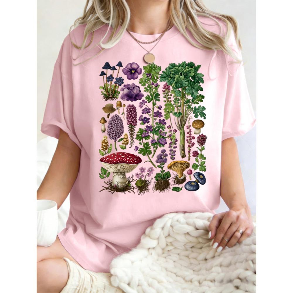 Retro Mushrooms Flowers Herbaceous Plants Design Women T-Shirt Crewneck Clothes Cotton T Shirt Oversized Summer 3XL
Retro Mushrooms Flowers Herbaceous Plants Design Women T-Shirt Crewneck Clothes Cotton T Shirt Oversized Summer 3XL