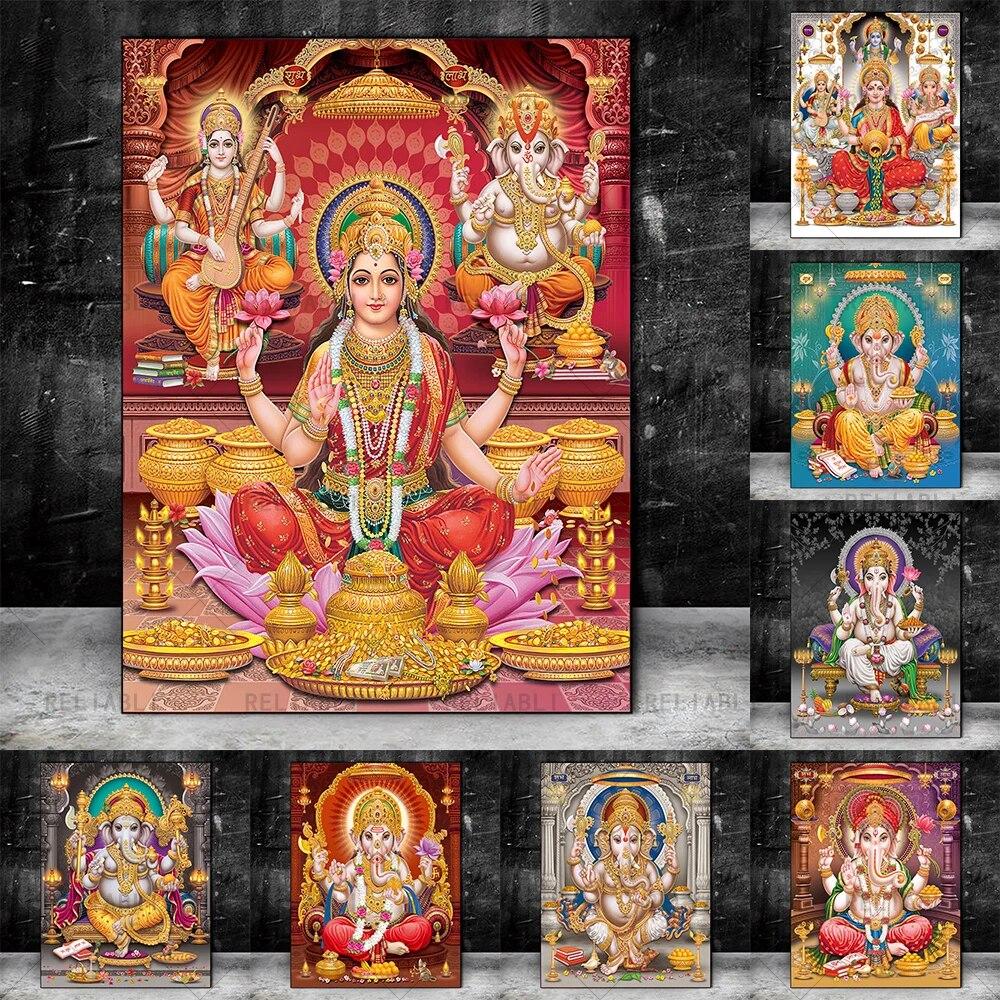 Hindu Poster Print Religious Wall Art Living Room Wall Hindu Golden Ganesha Temple Elephant God Canvas
Hindu Poster Print Religious Wall Art Living Room Wall Hindu Golden Ganesha Temple Elephant God Canvas