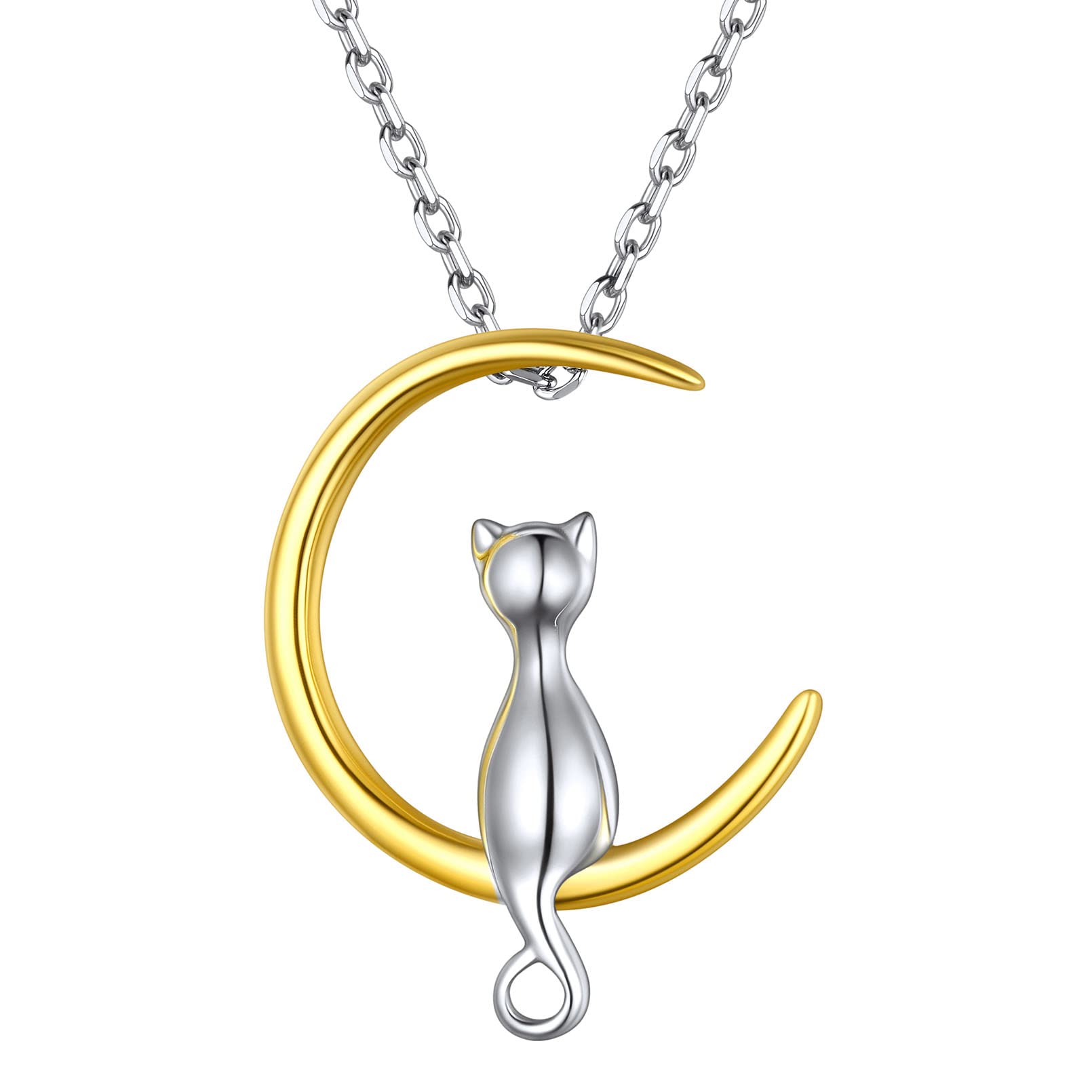 ChicSilver Cat Necklace for Women Popular Crescent Moon Silver 925 Gold Animal Cute Accessory
ChicSilver Cat Necklace for Women Popular Crescent Moon Silver 925 Gold Animal Cute Accessory