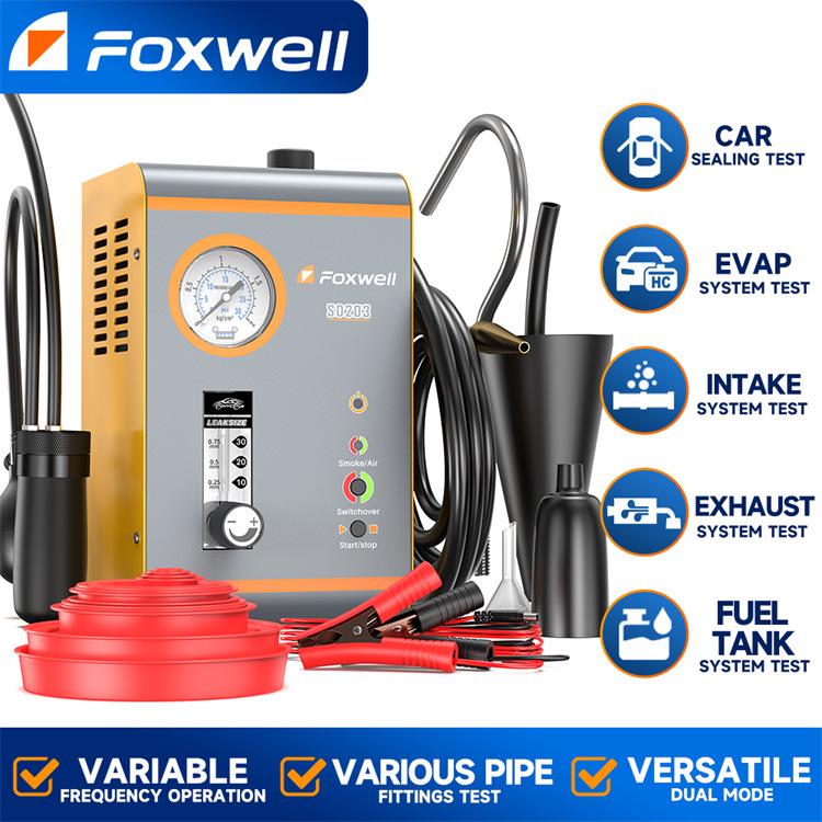 FOXWELL SD203 Детектор утечки дыма со встроенным воздушным насосом для тестирования утечек EVAP и вакуумных утечек
FOXWELL SD203 Детектор утечки дыма со встроенным воздушным насосом для тестирования утечек EVAP и вакуумных утечек