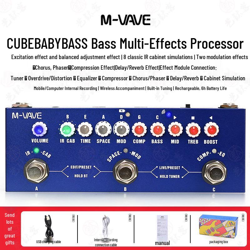 M-VAVE Cube Baby: Multi-Effects Pedal for Electric Guitar with Bass, Sound Card, Internal Recording, Speaker Simulation, Delay, and Reverb.
M-VAVE Cube Baby: Multi-Effects Pedal for Electric Guitar with Bass, Sound Card, Internal Recording, Speaker Simulation, Delay, and Reverb.