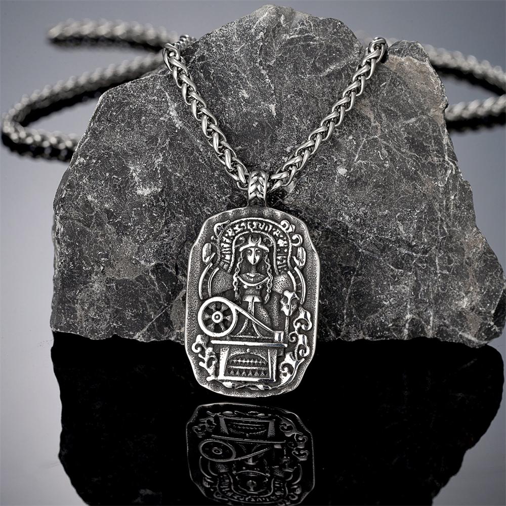 Retro Wicca Priestess Necklaces Men Women Double-sided Norse Goddess Freya Stainless Steel Pendant Pagan Talisman Viking Jewelry 60CM
Retro Wicca Priestess Necklaces Men Women Double-sided Norse Goddess Freya Stainless Steel Pendant Pagan Talisman Viking Jewelry 60CM