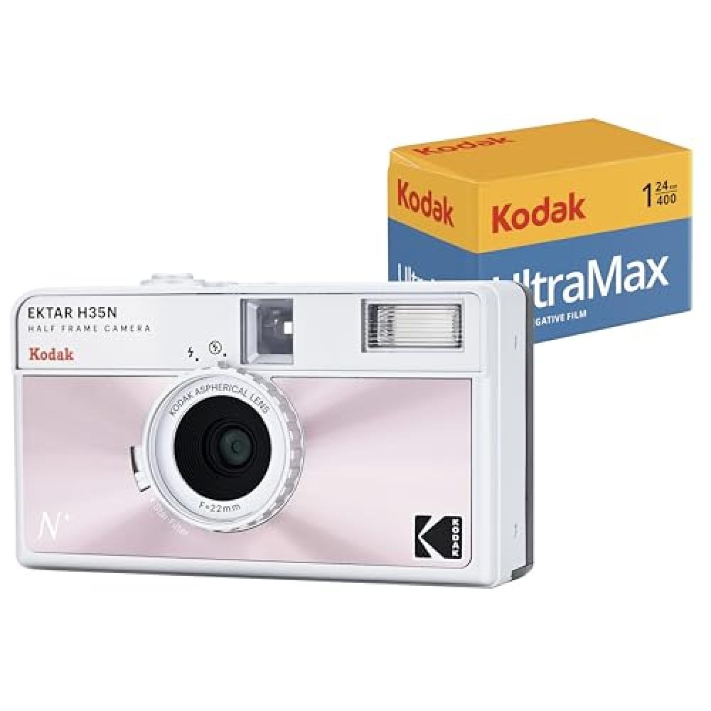 Kodak Напівкадровий плівковий фотоапарат EKTAR H35N з рулонною плівкою Kodak Ultramax 24EXP (Глазурований рожевий)
Kodak Напівкадровий плівковий фотоапарат EKTAR H35N з рулонною плівкою Kodak Ultramax 24EXP (Глазурований рожевий)