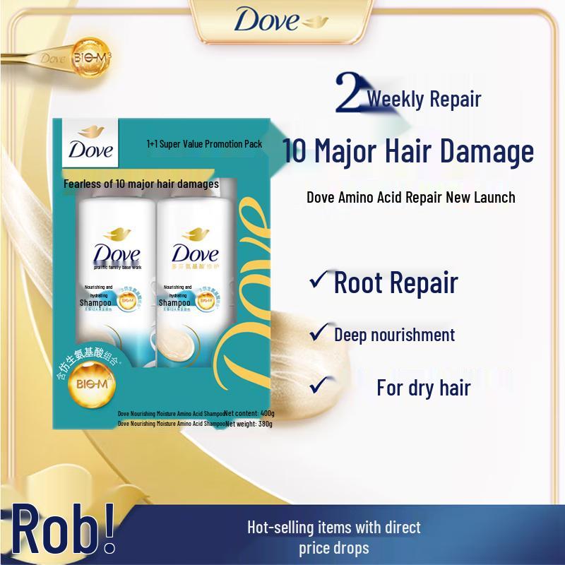 Dove Nourishing & Repair Amino Acid Shampoo Set
Dove Nourishing & Repair Amino Acid Shampoo Set