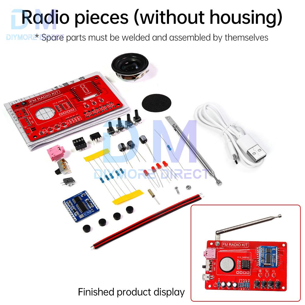 DIY FM Radio Electronic Kit 87-108MHZ Adjustable IC RDA5807 with LED Digital Display DIY Soldering Kit 3W Speaker Dual Power
DIY FM Radio Electronic Kit 87-108MHZ Adjustable IC RDA5807 with LED Digital Display DIY Soldering Kit 3W Speaker Dual Power
