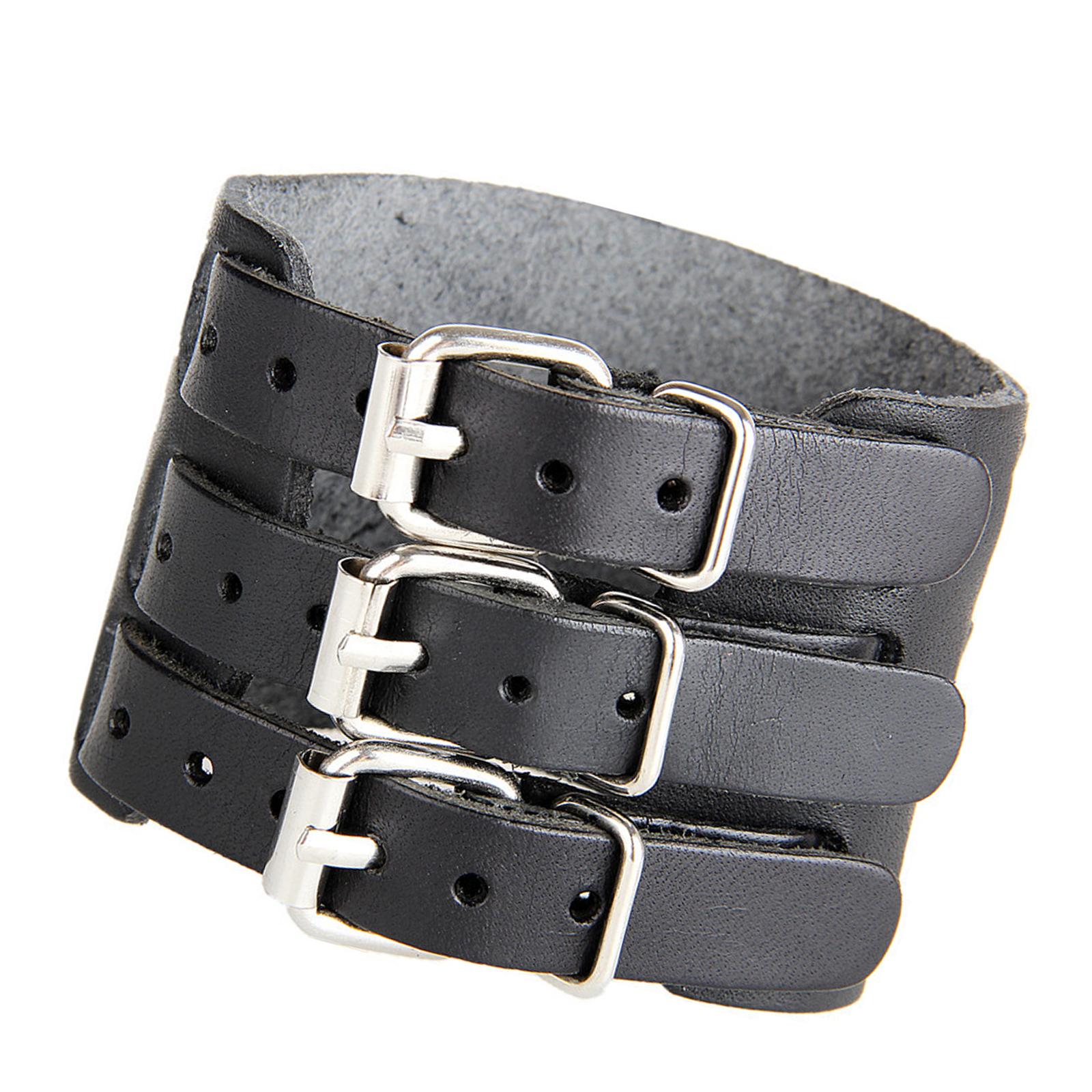 Adjustable Men s Punk Leather Cuff Bracelet Wide Wristband For Streetwear Outfits
Adjustable Men s Punk Leather Cuff Bracelet Wide Wristband For Streetwear Outfits