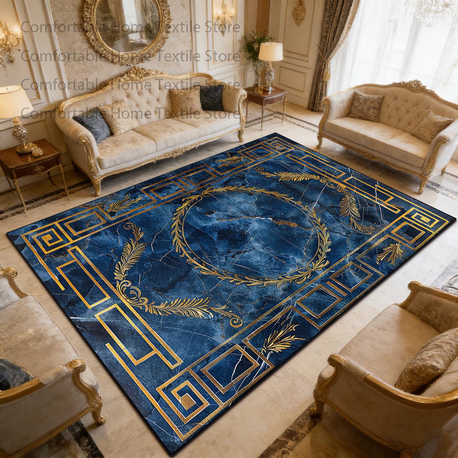 European Blue Gold Palace Style Living Room Carpet Home Decoration Luxury Washable Soft Rug Large Size Non-slip Fluffy Floor Mat 60x90cm
European Blue Gold Palace Style Living Room Carpet Home Decoration Luxury Washable Soft Rug Large Size Non-slip Fluffy Floor Mat 60x90cm